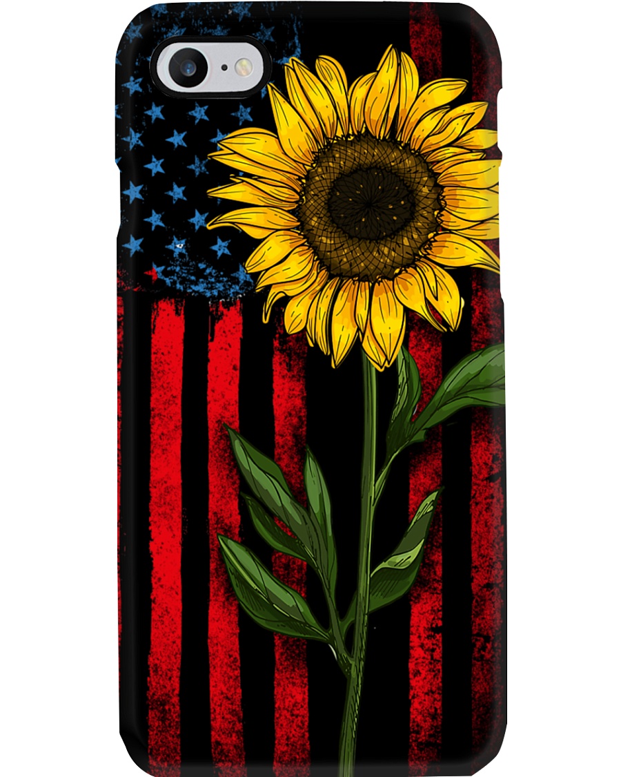 American Flag Sunflower Phone Case