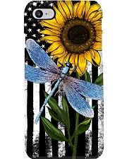 American Flag Sunflower Dragonfly Phone Case thumbnail