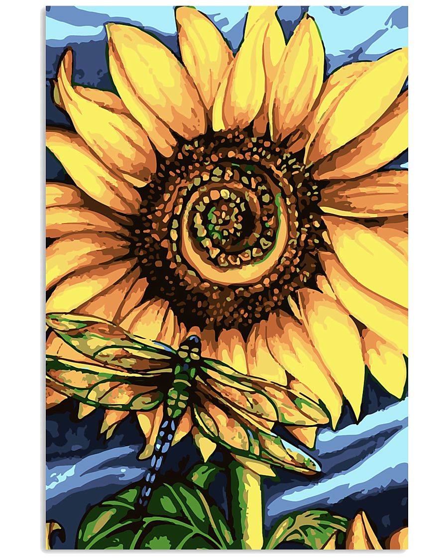 Dragonfly And Sunflower 16x24 Poster