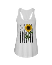 American Flag Sunflower Hippie Vintage Ladies Flowy Tank thumbnail