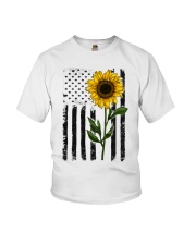 American Flag Sunflower Hippie Vintage Youth T-Shirt thumbnail