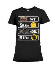 Eat Sleep RIDE Repeat Premium Fit Ladies Tee tile
