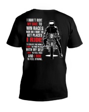 I ride to feel Strong V-Neck T-Shirt tile