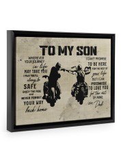 To My Son - biker Dad Floating Framed Canvas Prints Black tile