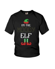 Funny I am The Moody Elf Family Group Christmas Youth T-Shirt thumbnail