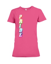 Gay Pride Rainbow Outline Not Straight Vertical LG Premium Fit Ladies Tee thumbnail