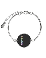 Gay Pride Rainbow Outline Not Straight Vertical LG Metallic Circle Bracelet thumbnail