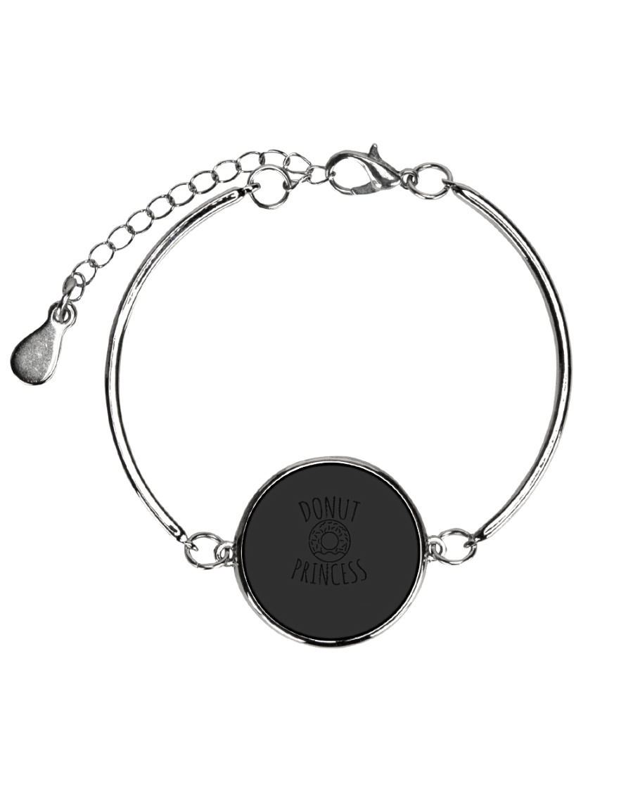 Donut Princess Funny Doughnuts Lover Humor Metallic Circle Bracelet