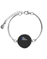 Eat Sleep Baseball Repeat Funny Quote Gag Gift Metallic Circle Bracelet thumbnail