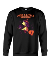 Just A Little Wicked Girl Witch Broomstick Cat Sca Crewneck Sweatshirt thumbnail