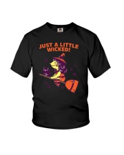 Just A Little Wicked Girl Witch Broomstick Cat Sca Youth T-Shirt thumbnail