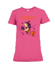 Just A Little Wicked Girl Witch Broomstick Cat Sca Premium Fit Ladies Tee thumbnail