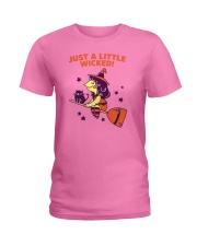 Just A Little Wicked Girl Witch Broomstick Cat Sca Ladies T-Shirt thumbnail