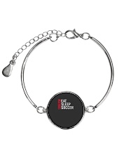 Eat Sleep Soccer Repeat Funny Sports Quote Gag Gif Metallic Circle Bracelet thumbnail