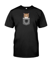 Cat in Pocket Cute Realistic Orange British Shorth Classic T-Shirt thumbnail