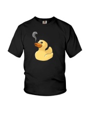 Fire Breathing Rubber Ducky Funny Smoking Duck Youth T-Shirt thumbnail