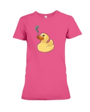 Fire Breathing Rubber Ducky Funny Smoking Duck Premium Fit Ladies Tee thumbnail