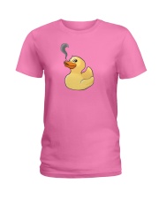 Fire Breathing Rubber Ducky Funny Smoking Duck Ladies T-Shirt thumbnail