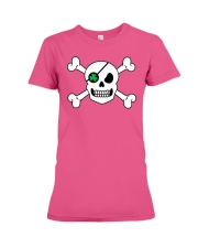 Skull Shamrock Pirate St Patrick is Day Green Clov Premium Fit Ladies Tee thumbnail