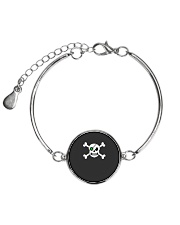 Skull Shamrock Pirate St Patrick is Day Green Clov Metallic Circle Bracelet thumbnail