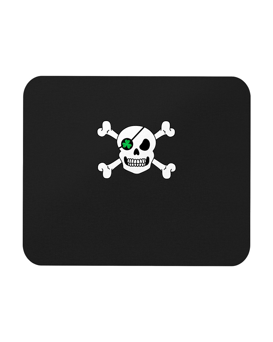 Skull Shamrock Pirate St Patrick is Day Green Clov Mousepad