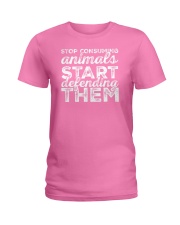 Stop Consuming Animals Start Defending Them Vegan Ladies T-Shirt thumbnail
