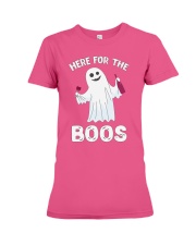 Here For The Boos Funny Ghost Halloween Costume Premium Fit Ladies Tee thumbnail