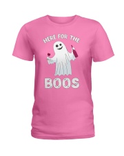 Here For The Boos Funny Ghost Halloween Costume Ladies T-Shirt thumbnail