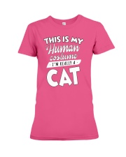 This Is My Human Costume I am Really A Cat Funny T Premium Fit Ladies Tee thumbnail