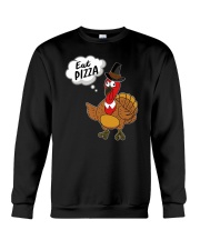 Eat Pizza Funny Turkey Thanksgiving Day Pilgrim Crewneck Sweatshirt thumbnail