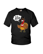 Eat Pizza Funny Turkey Thanksgiving Day Pilgrim Youth T-Shirt thumbnail
