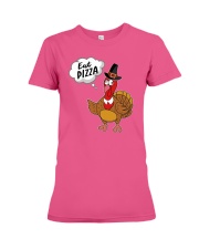 Eat Pizza Funny Turkey Thanksgiving Day Pilgrim Premium Fit Ladies Tee thumbnail