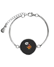 Eat Pizza Funny Turkey Thanksgiving Day Pilgrim Metallic Circle Bracelet thumbnail
