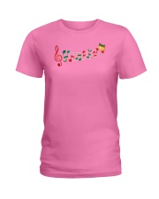 Funny Christmas Treble Clef Music Notes Jingle Bel Ladies T-Shirt thumbnail