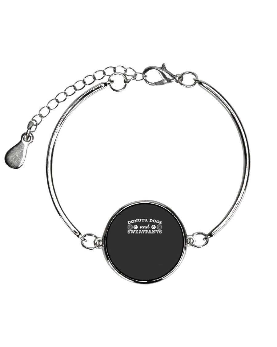 Donuts Dogs And Sweatpants Funny The Best Things Metallic Circle Bracelet
