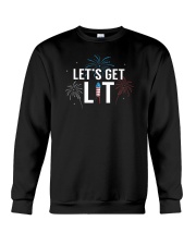 Let is Get Lit Patriotic July 4th Fireworks Celebr Crewneck Sweatshirt thumbnail