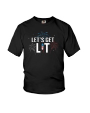 Let is Get Lit Patriotic July 4th Fireworks Celebr Youth T-Shirt thumbnail