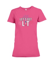 Let is Get Lit Patriotic July 4th Fireworks Celebr Premium Fit Ladies Tee thumbnail