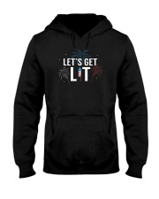 Let is Get Lit Patriotic July 4th Fireworks Celebr Hooded Sweatshirt thumbnail