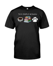 I Am A Simple Woman Coffee Books Dog Lover Girl Premium Fit Mens Tee thumbnail