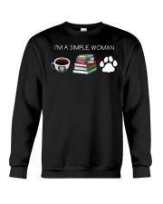 I Am A Simple Woman Coffee Books Dog Lover Girl Crewneck Sweatshirt thumbnail