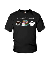 I Am A Simple Woman Coffee Books Dog Lover Girl Youth T-Shirt thumbnail