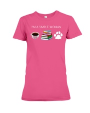 I Am A Simple Woman Coffee Books Dog Lover Girl Premium Fit Ladies Tee thumbnail