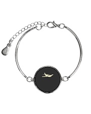 Airplane Cool Plane Aeroplane Kids Aviation Metallic Circle Bracelet thumbnail