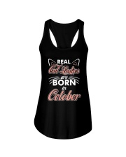 Real Cat Ladies Are Born In October Ladies Flowy Tank thumbnail