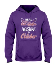 Real Cat Ladies Are Born In October Hooded Sweatshirt thumbnail