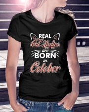 Real Cat Ladies Are Born In October Ladies T-Shirt lifestyle-women-crewneck-front-7