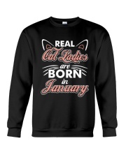 Real Cat Ladies Are Born In January Crewneck Sweatshirt thumbnail