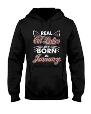 Real Cat Ladies Are Born In January Hooded Sweatshirt thumbnail
