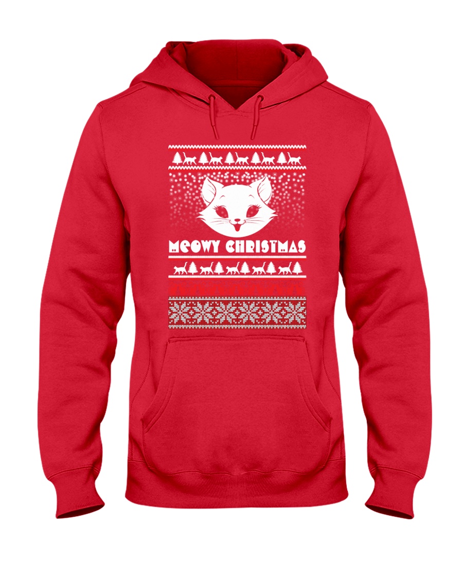 Meowy Christmas Tshirts Hooded Sweatshirt